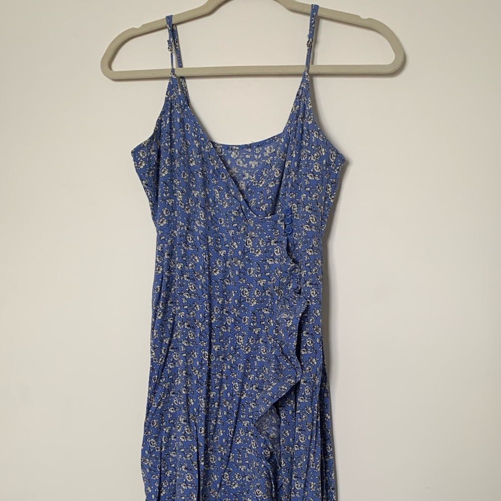 Long Open Leg Flower Patterned Summer Dress